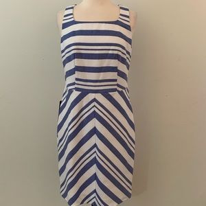 NWT sleeveless blue & white dress by The Limited